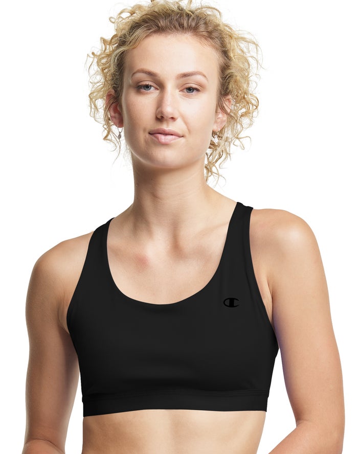 Champion Womens Sports Bra NZ - The Absolute Black ( 5390-ANEOY )